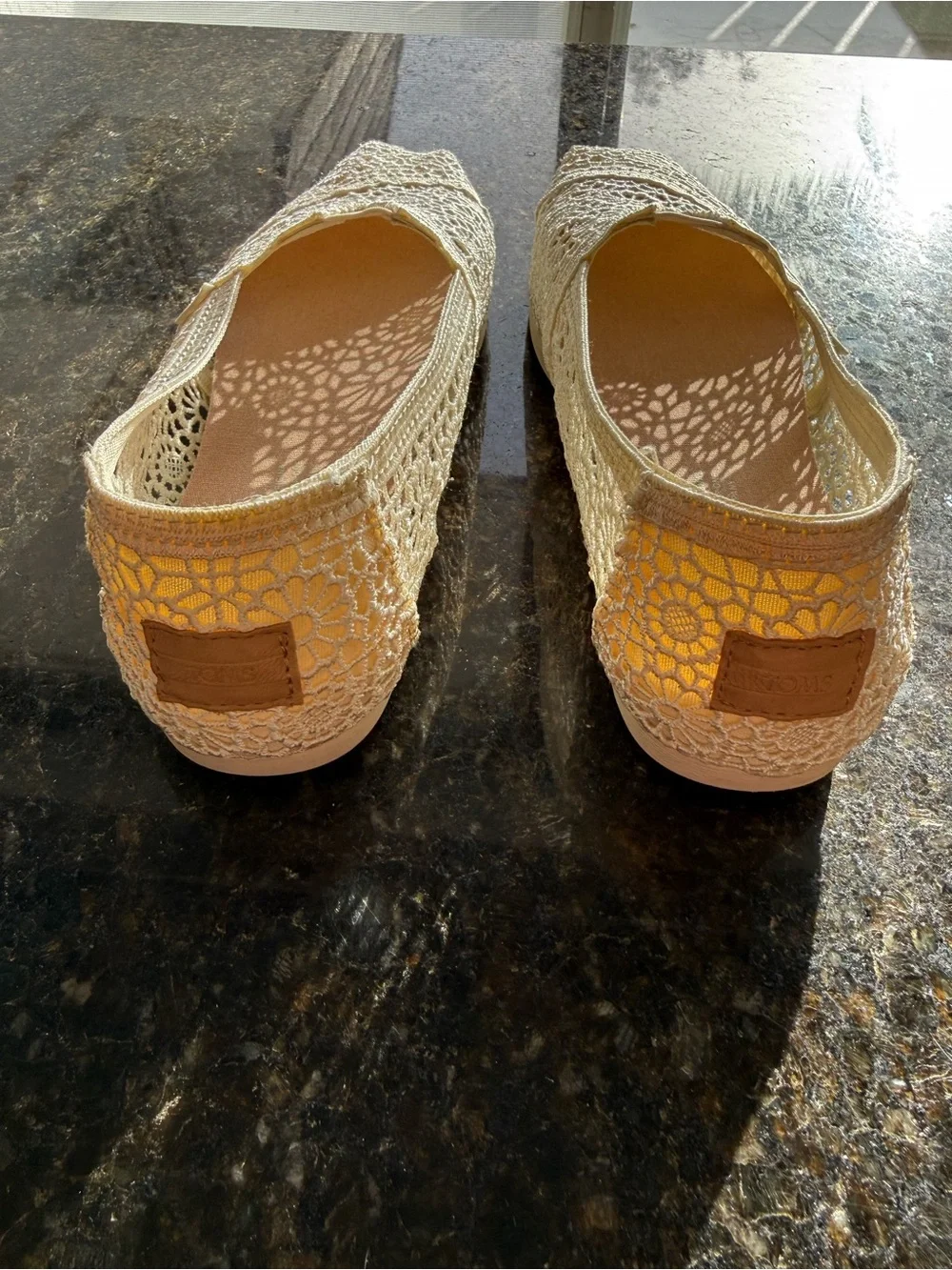 TOMS Women's Alpargata Moroccan Crochet Slip-Ons in Natural/Cream